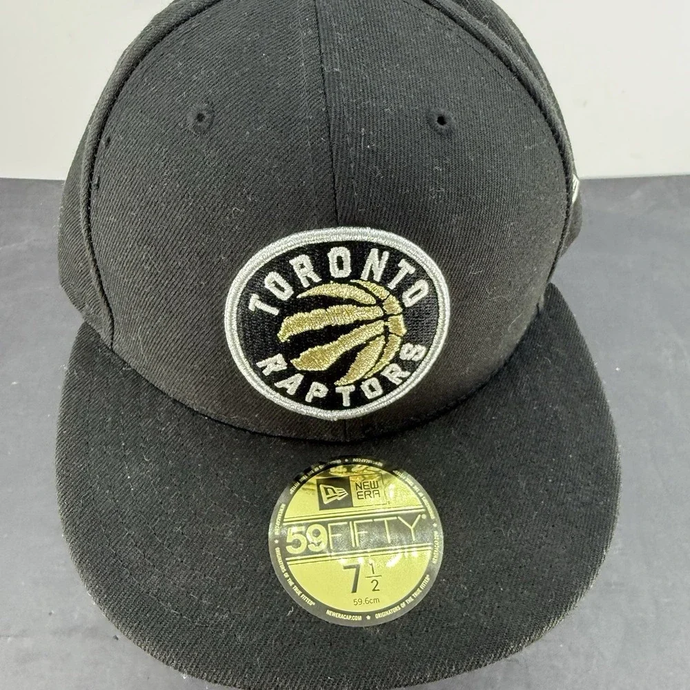 Toronto Raptors New Era Team Black Logo 59FIFTY Fitted Hat 7 1/2